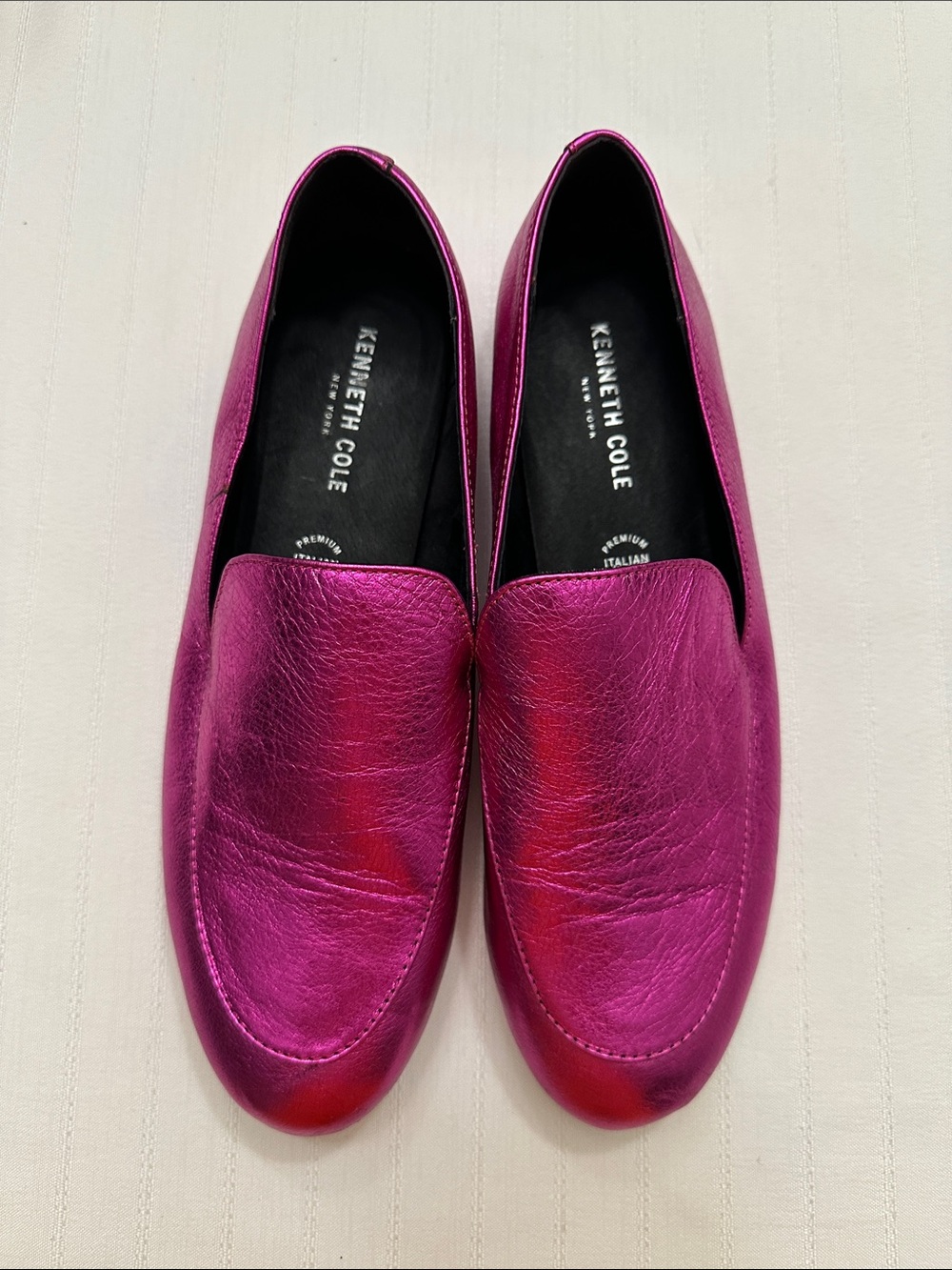 Kenneth Cole Metallic Magenta Slip-On Loafers